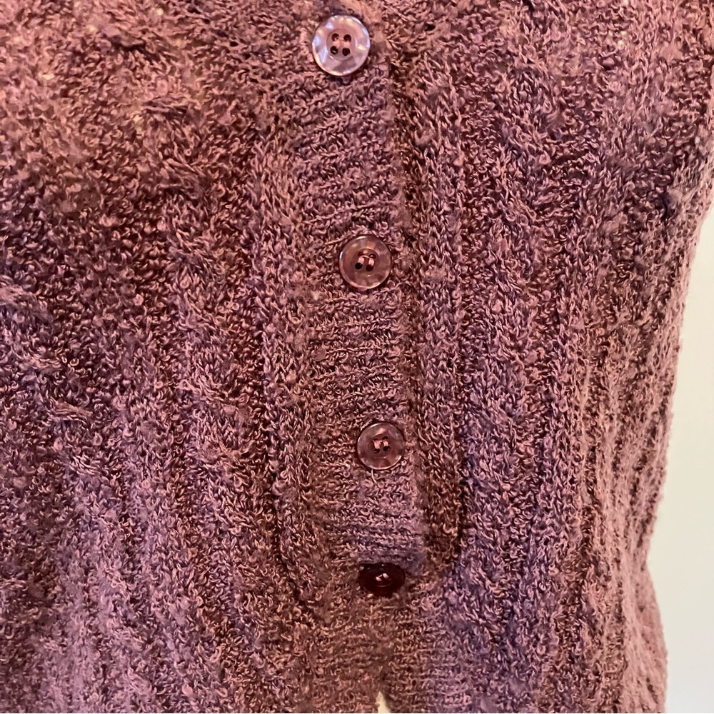 VTG Casual Corner Womens Cable Knit Vest Sz. M Lilac Purple Fairy Cottagecore - Picture 3 of 7